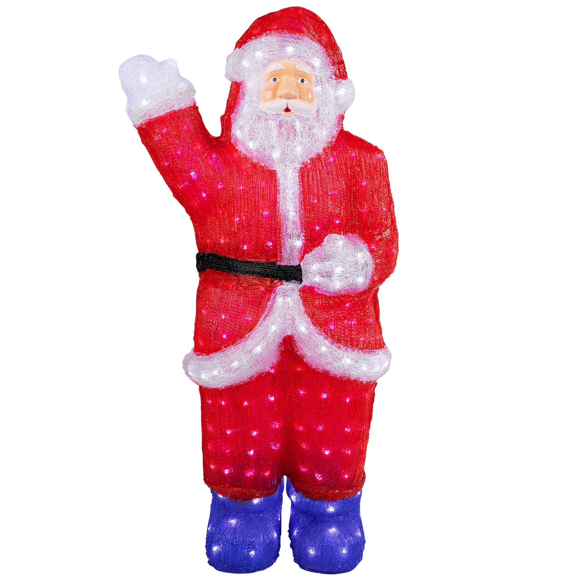 Amazon.com: LED Lighted Waving Santa Claus Acrylic Commercial